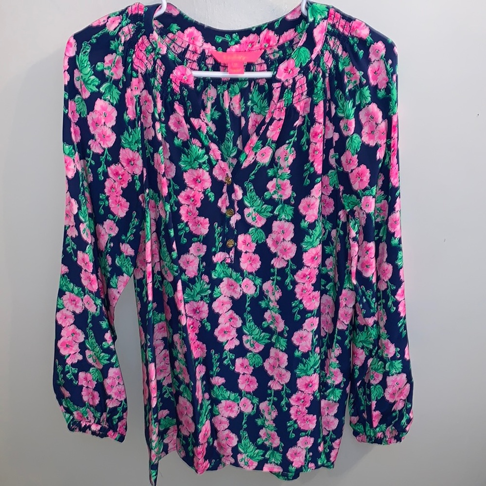 Lilly Pulitzer Elsa Navy de Vine M medium like new